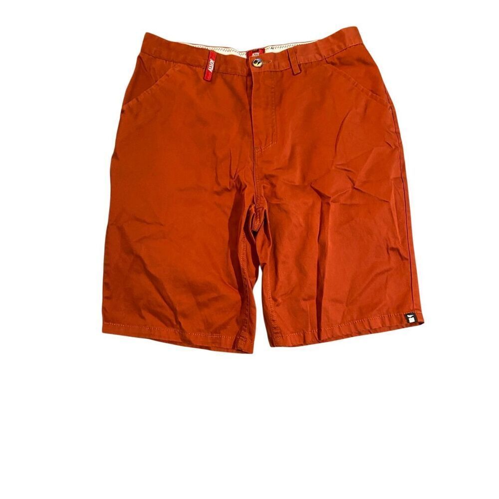 Jetty apparel men’s, burnt orange, flat front chino style shorts, 32